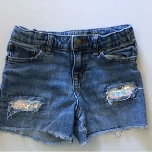 Cat & Jack Blue Denim Shorts with Sequin Patch